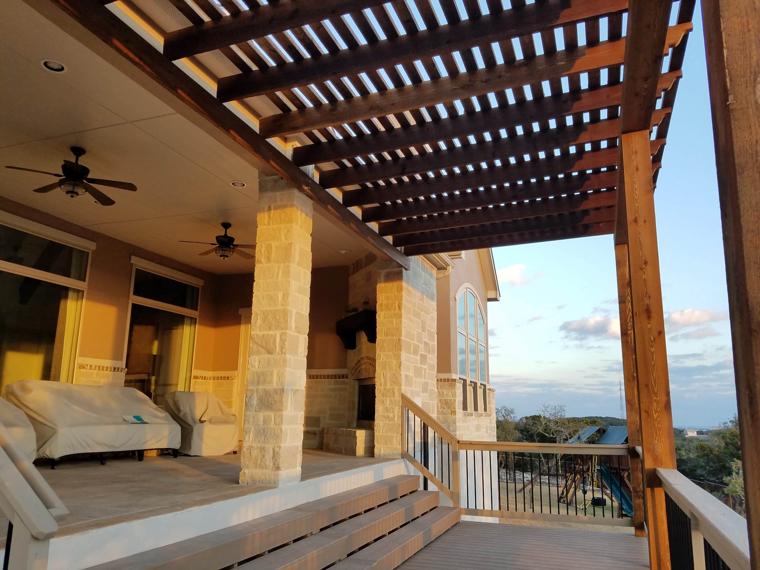 apdecks_backyard_balcony_deck_view Pergolaa and patio cover build by All Pro Decks & Patios