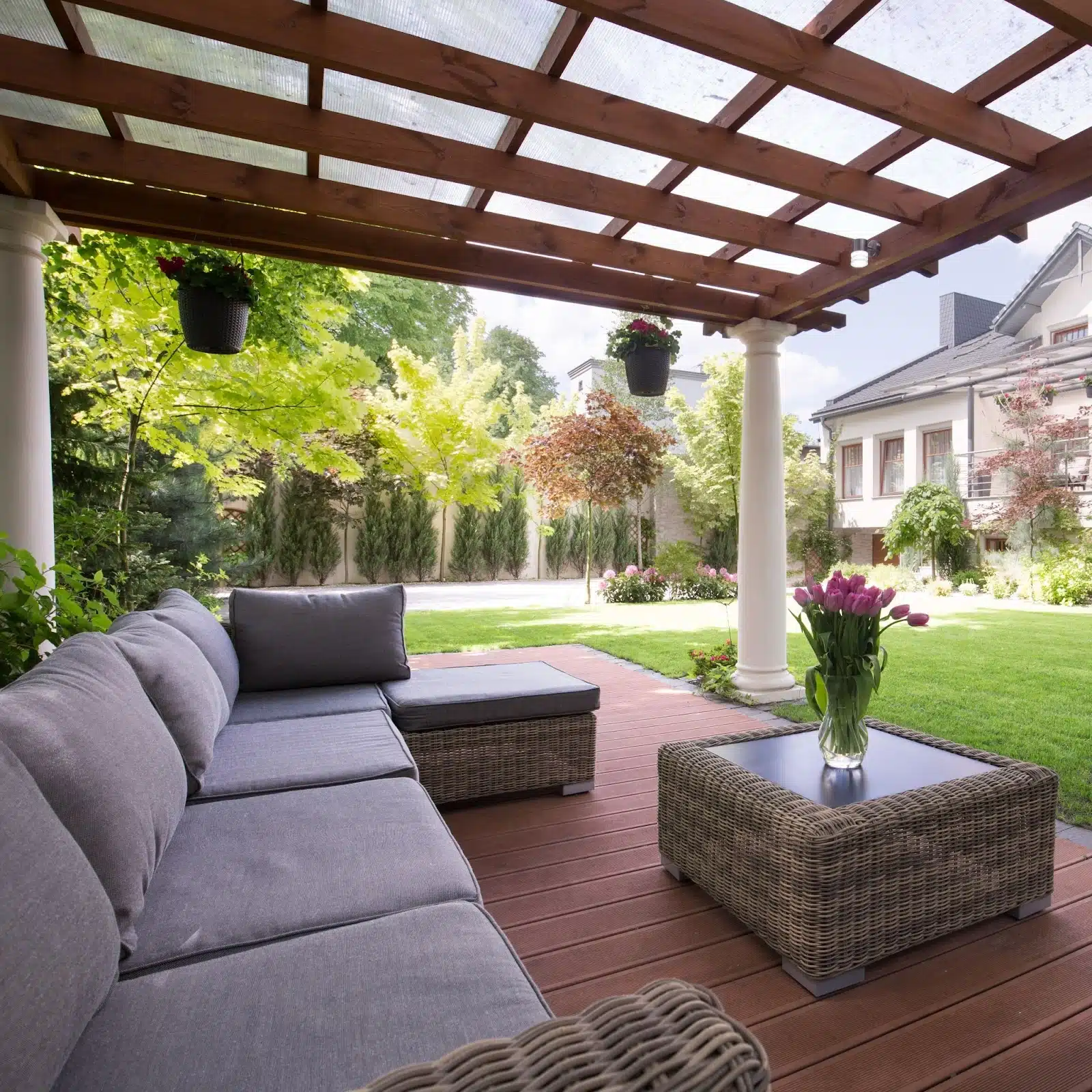 Deck Improvement Ideas with sofas and polycarbonate sheet Deck Improvement Ideas with sofas and polycarbonate sheet